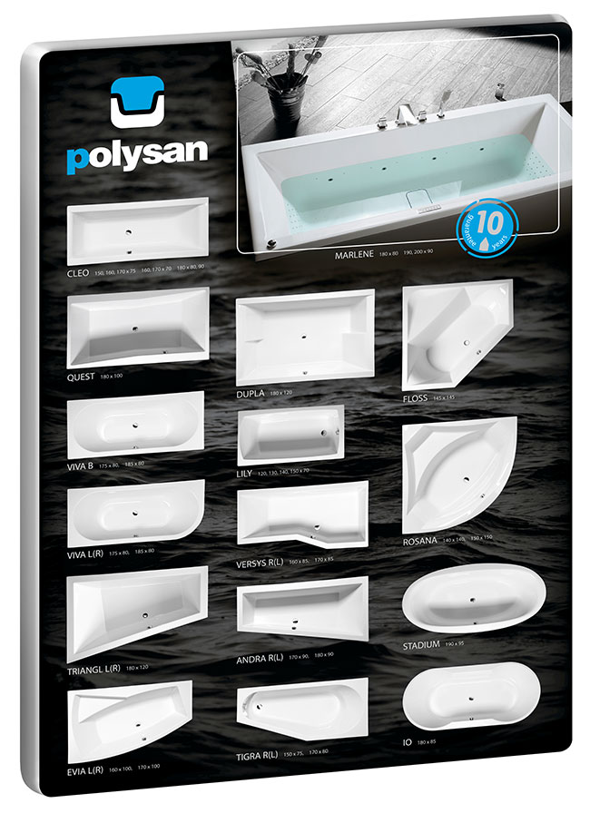 Presentation panel with bathtubs Polysan